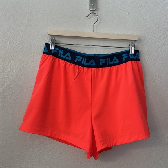 NWT $55 Fila Womens Essentials Woven Tennis Short Lined Fiery Coral Red Sz LARGE - Picture 4 of 9